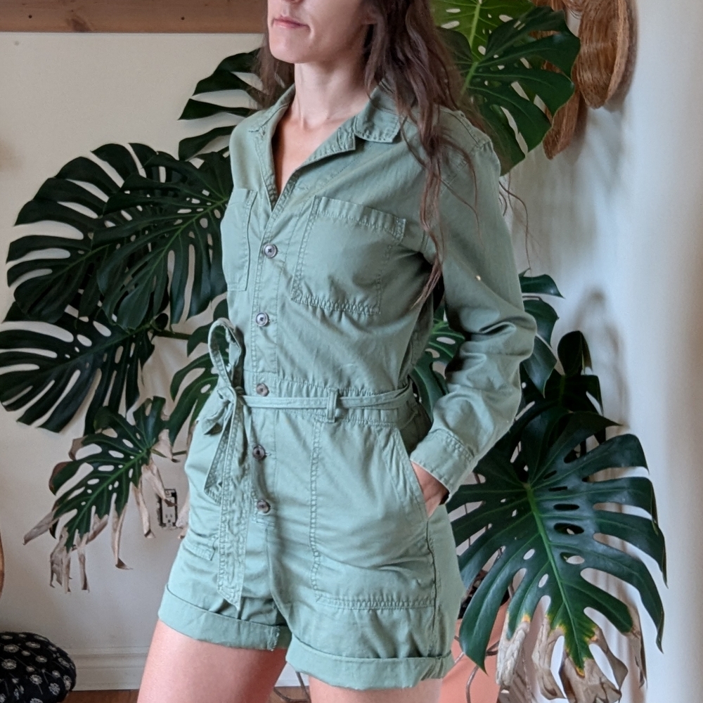 Women's Green Utility Jumpsuit